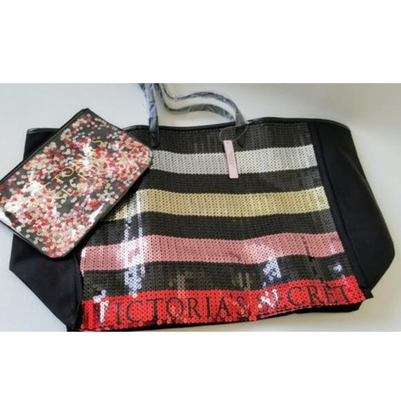 NEW Victorias Secret 2 Piece Large Sequin Tote bag - Picture 8 of 8